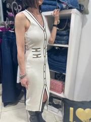 ABITO ELISABETTA ELASTICIZZATO BIANCO