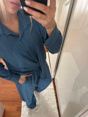 COORDINATO GESSATO BLU