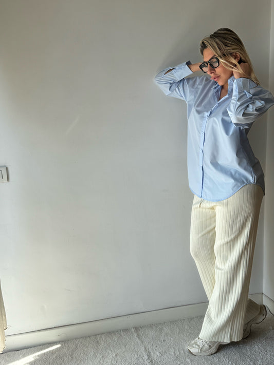 CAMICIA CELESTE 100% COTONE