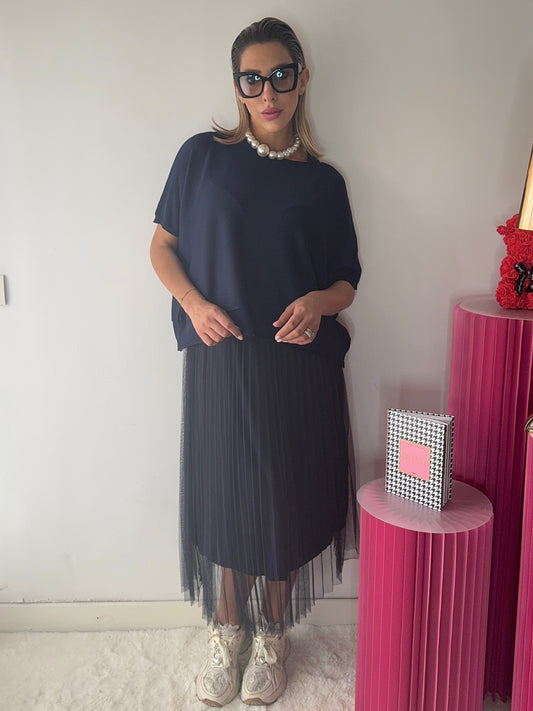 Abito con gonna plissè