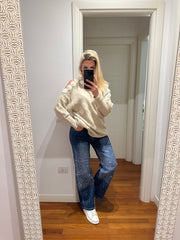 JEANS GLITTER VITA ALTA