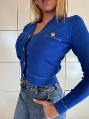 CARDIGAN IN VISCOSA BOTTONI ORO