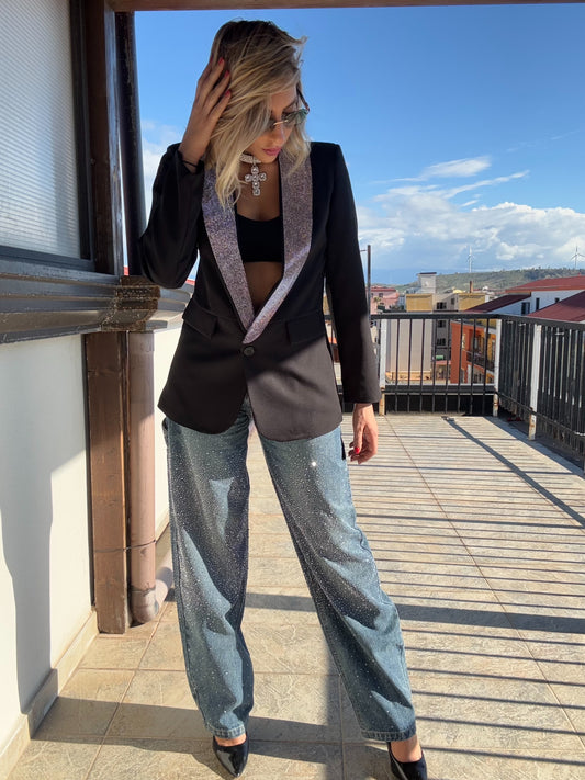 Giacca rever glitter