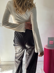 PANTALONE ECOPELLE BORDEAUX