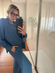 COORDINATO GESSATO BLU