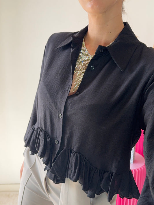 Camicia volant asimmetrica