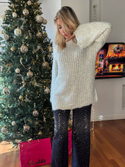 MAGLIA GLITTER CON FIOCCO 100% VISCOSA