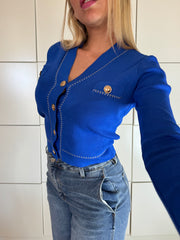 CARDIGAN IN VISCOSA BOTTONI ORO