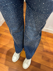 JEANS GLITTER VITA ALTA