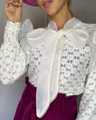 Maglia fiocco in tulle