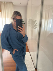 COORDINATO GESSATO BLU