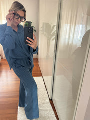 COORDINATO GESSATO BLU