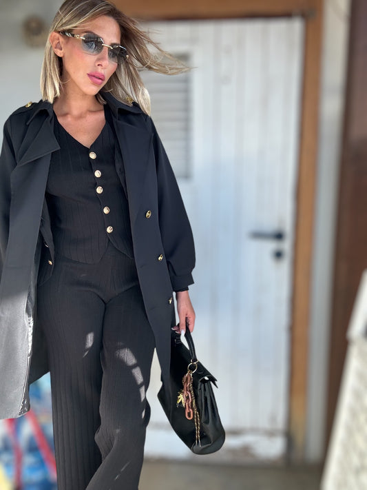 Trench bottoni oro