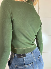 CARDIGAN IN VISCOSA BOTTONI ORO