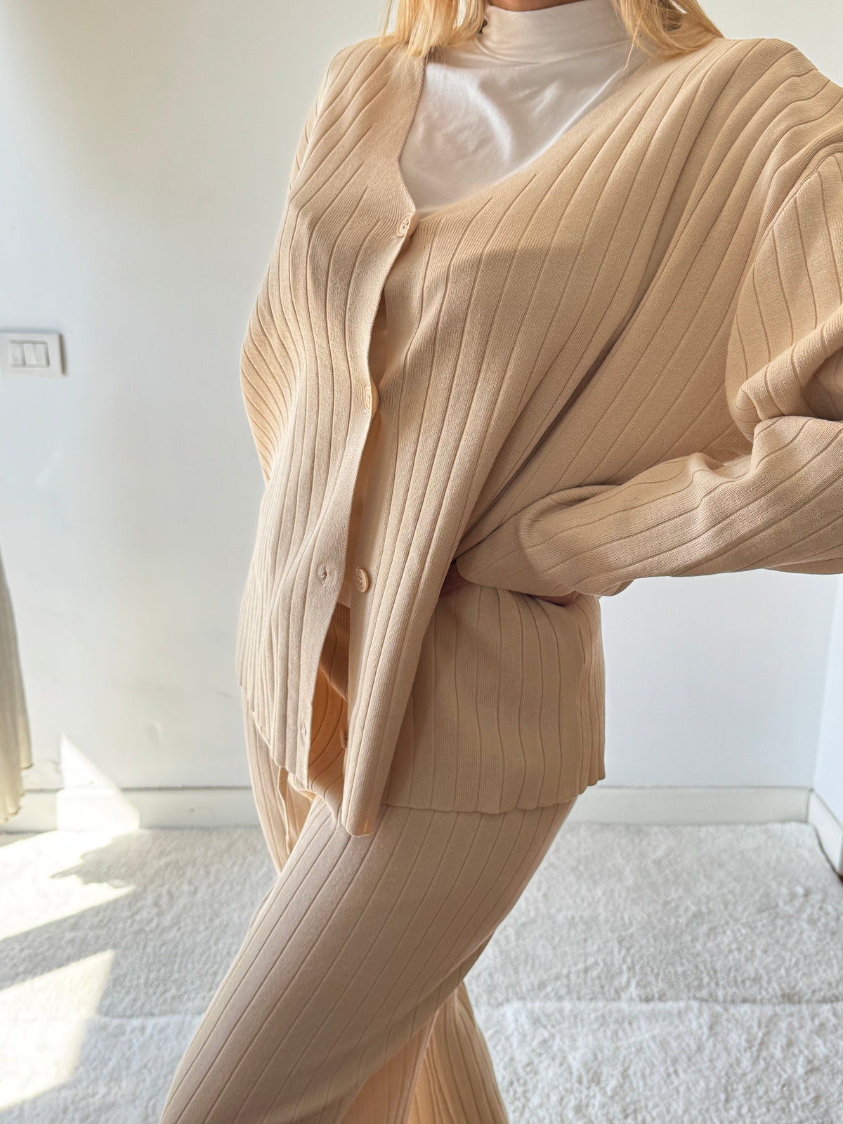 COORDINATO RIGATO BEIGE