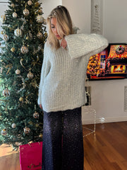 MAGLIA GLITTER CON FIOCCO 100% VISCOSA