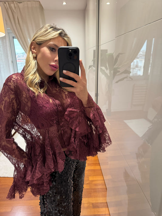 CAMICIA ROMANTICA COMPLETAMENTE IN PIZZO