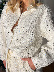 COMPLETO SHORT E CAMICIA PAILLETTES