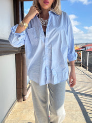 Camicia cotone celeste