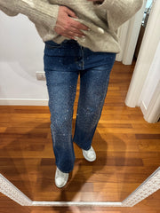 JEANS GLITTER VITA ALTA