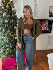 CARDIGAN LUNGO CON TASCHINE IN VISCOSA