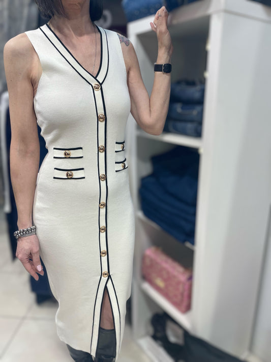 ABITO ELISABETTA ELASTICIZZATO BIANCO