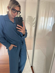 COORDINATO GESSATO BLU